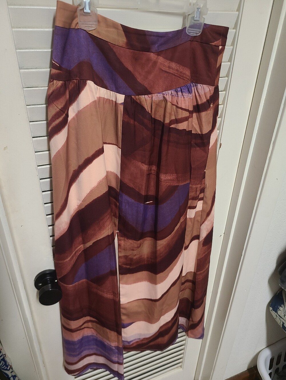 Banana Republic Multi Color Stripe Drop Waist Midi Skirt - Picture 2 of 6